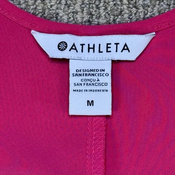 Athleta Presidio Dress NWOT Begonia Pink M 486452 Travel Stretch Hi-Low Pockets - Picture 2 of 9